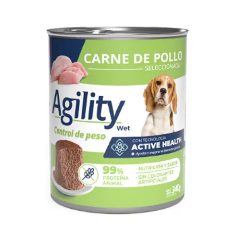 Agility Adultos Perro Control Peso Lata 0.340 Kg
