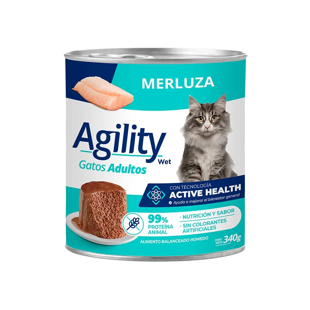 Agility Adultos Gato Merluza Lata 0.340 Kg