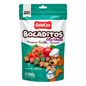 Golocan Bocaditos Semihúmedos Manzana, Frutilla y Durazno X 500 Grs